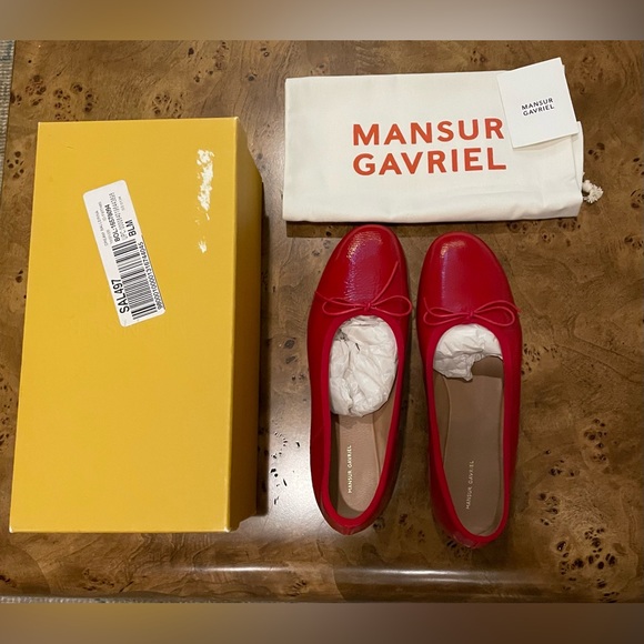 Mansur Gavriel Dream Flats in Poppy NIB size 36.5 - Picture 2 of 11